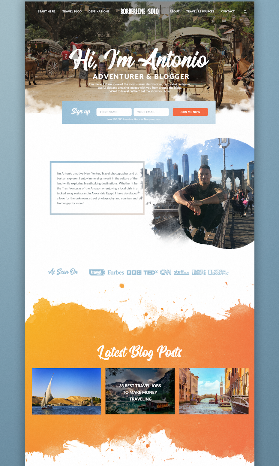 travel blog design