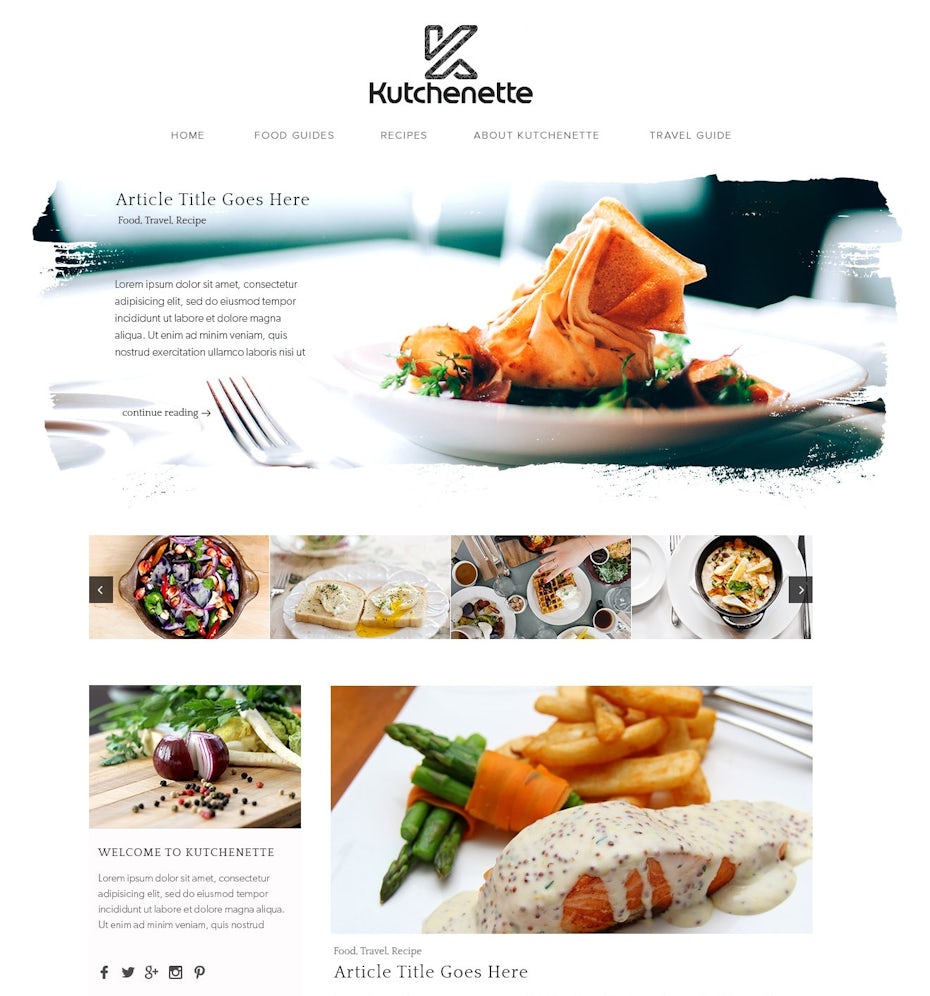 Food blog design